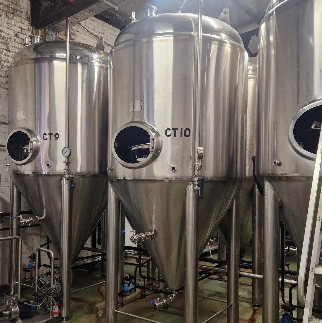 Conditioning tanks at Titanic Brewery